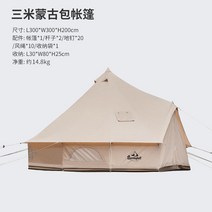 SPRINGHILL 캠핑 텐트 인디언 티피 면 4인용 6인용 대형 공간 겨울 장박 동계 감성 벨, 3m 화이트(4인용)