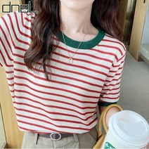 드넬 셀러배색반팔니트DWK21472A