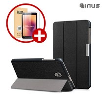 이스카이 갤럭시탭A 8.0 2017 스마트 북커버 케이스(+9H강화유리) 세트 SM-T380/T385, 스마트_블랙(+강화유리1매)