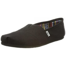 TOMS 탐스 남성용 캔버스 클래식 슬립온 블랙, 9.5, Black on Black, Black on Black