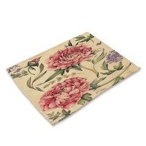 식탁 협탁 테이블 크리스마스 러너 장미 꽃 주방 플레이스 매트 코튼 린넨 패드 그릇 컵 식사 테이블 코스터 42 32cm 홈 876cEA3c2, 08 8