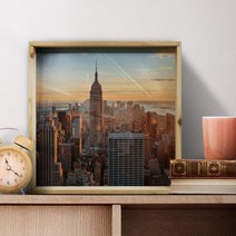 ac001-우드프레임액자 뉴욕의새벽(중형)