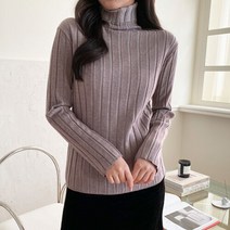 여자 데일리 페미닌 무드 글리터 골지 폴라넥 니트