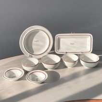 시라쿠스 메이플 라인-브라운 2인 그릇세트 8p