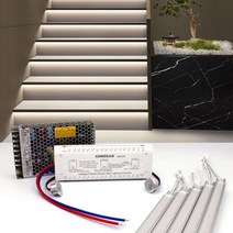 KOMIGAN 지능형 모션 센서 LED 계단 조명 키트 10개 알루미늄 라이트 바, 쿨 화이트 6000k, 16팩