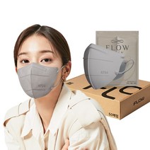 플로우 KF94 귀안아픈 숨쉬기편한 새부리형 마스크 대형, 50개입, 1개, 뮤트 그레이