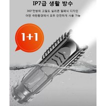 (1+1)휴대용 다기능 미니 초강력 LED 충전식손전등 휴대용탐조등 캠핑조명/낚시조명/순찰 랜턴/후래쉬, 90mm x 20mm*2개, 블랙