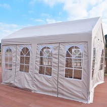캐노피 천막 몽골 텐트 옥상 포차, 12)3X4 4면 천막 추가(프레임,천장천막 미포함)