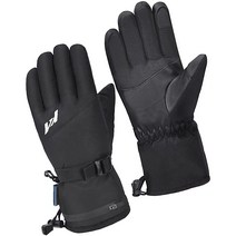 Kemimoto 겨울용 따뜻한 스키 장갑 3M 신슐레이트 레이어 터치스크린 스키 장갑 남성 및 여성용 스노우보드 및 스노모빌 스노우 서핑 라이딩 방풍 방수 보온 장갑(블랙), Medium