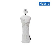 아이언 커버 세트 골프 실속형 헤드 해골 드라이버 페어웨이 하이 버드 우드 PU 가죽 방수 소프트 내구성 클럽 액세서리, White for Hybrid