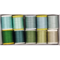 고급실크지누이도 재봉사 견사 아나이도 지누이도 10색 세트, 카키 10색