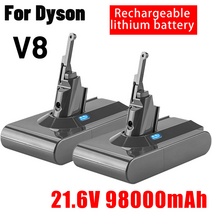 다이슨 V8 21.6V 6800mAh 배터리 교체 다이슨 V8 절대 무선 진공 휴대용 진공청소기 다이슨 V8 배터리, 1개 98000mAh