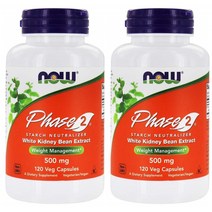 나우푸드 NOW FOODS 탄수화물 조절제 파세올라민 흰강남콩추출물 PHASE2 500mg 120정