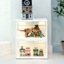 상도가구 너드 아크릴케이스 LED형 2개 SET 피규어장식장 아크릴장식장 피규어진열장 아크릴진열장, LED형 2개SET 화이트_FD