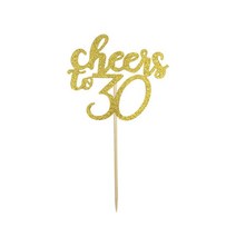 10pcs 블랙 로즈 골드 30 세 생일 케이크 토퍼 장식 남자 축하 파티 기념일, 05 30gold