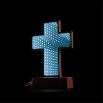 LED 라운드형 십자가무드등 조명선물 인테리어 건전지무드등 크리스마스 연말행사, 라운드형 블루