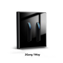 컴퓨터파워선 모니터전원케이블Avoir 벽 리셋 스위치 블랙 영국 콘센트 듀얼 Usb 충전기 유리 패널 범용 전, 03 2Gang 1Way