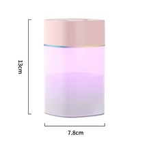 에어워셔 가습기 공기청정 에어크리너 휴대용 전기 공기 디퓨저 멋진 안개 분무기 홈 자동차 침실 청정기에 대한 다채로운 야간 조명, 분홍색