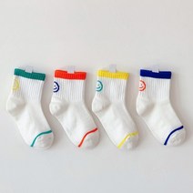 [앙상블] 네온 스마일 메쉬 양말 4개 SET/아동/키즈