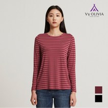 올리비아로렌 낙엽 스트라이프 티셔츠 VVBALWF7321
