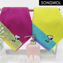 송월타월 스누피 컬러 고리타올, 1장, 노랑