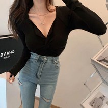 설온 여자 꼬임 티셔츠 여리핏 페릴