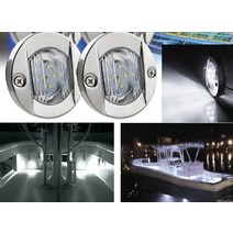 6LED 스턴 라이트 라운드 ABS 콜드 화이트 LED 테일 램프 보트 요트 액세서리 DC 12V 방수 RV 해양 상인방 1 개, [06] 2pcs white
