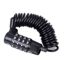 자전거 와이어 콤비네이션 잠금 자전거 수하물 가방 휴대용 4 자리 코일 잠금 자물쇠 자전거 액세서리, 검은색