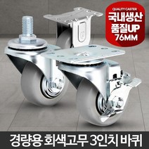 볼베어링 플라스틱휠 회전 잠금 바퀴 캐스터 이송대차 대차, 1개, 고정