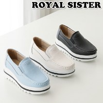 B1L 3823 5cm 여성 천연소가죽 통굽 쿠션 신발 구두 부티힐 슬립온 로퍼