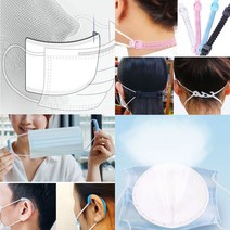 마스크정전기필터/kf94/kf80/일반/일회용/면사용/부착형 50매/마스크연결고리/귀통증완화 귀걸이 밴드/클립, mc031C/L블루