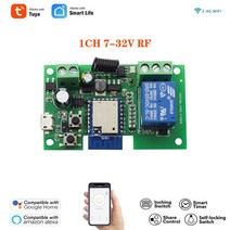 EWeLink Wifi 스마트 스위치 DC 5V-32v 인칭/자동 잠금 무선 릴레이 TUYA 모듈 RF 433MHz 홈 오토메이션, 한개옵션1, 03 Tuya 32V RF Function