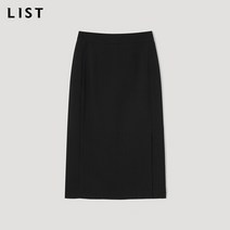 LIST_02 [리스트] 슬릿 포인트 미디 스커트_TWWSKM72010_BK