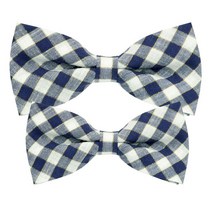 타이타이 블루바이올렛&화이트 골드메탈릭 댄디 체크 아빠와아들 매칭 보타이 세트 CP3226