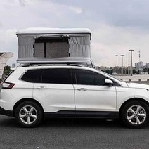 Suv Prado 차량용 루프탑 접이식 차박 캠핑카 텐트, 대형 화이트 쉘 카키