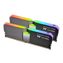 Thermaltake 터프램 XG RGB DDR4 4 000MHz 64GB (32GB x 2) 1 680만 가지 색상 RGB 알렉사/레이저 크로마/5V 마더보드 동기화 가능한 RG, 3600MHz (2x32GB)_Black
