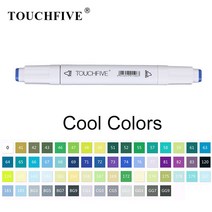 음주 측정기 Touch five멋진 컬러 아트 마커 더블 헤드 알코올 기반 브러시 펜, 144