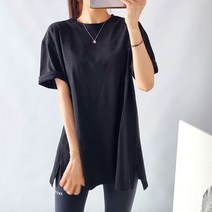 세라제이 레이어드 옆트임 무지 반팔티셔츠