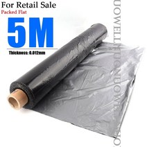 비닐 피복기 멀칭기 두께 농업 은빛 검은 색 반사 플라스틱 뿌리, 01 5M_01 Width 0.6m