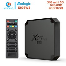 WESOPRO-X96 미니 5G 안드로이드 9.0 TV 박스 Amlogic S905W4 2.4Ghz 5GHz 듀얼 와이파이 4K 넷플릭스 미디어 플레이어 구글 셋톱, 02 Eu 플러그_01 X96 Mini 5G(1G8G)