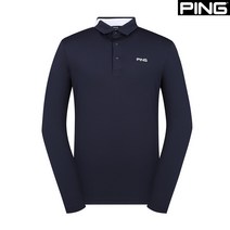 핑 핑(PING) 골프웨어 봄 네이비 남성 배색 카라 긴팔 티셔츠 112B1TO902_NA