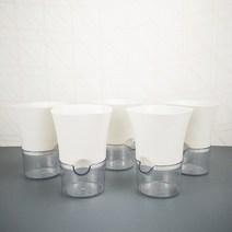 마카롱 안스리움 와로쿠아넘 몬스테라알보 다육이 저면관수 화분 자동 물 흡수 화분 플라스틱 두꺼운 녹색 무 35, 흰색5개들이, 대형면 로프 보내기