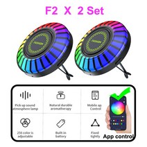 엠비언트라이트 차량용무드등 1/2Pcs 블루투스 RGB 주변 조명 USB 트럭 차량 리듬 향수 램프 스트립 공기, 02 2 Set F2