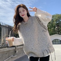 HQINT 여성 조끼 베스트 겨울 여자 빅사이즈 니트 캐주얼 뽀글이조끼 털조끼 패딩조끼 겨울조끼 양털조끼 니트조끼 양털 롱 ZB-55329