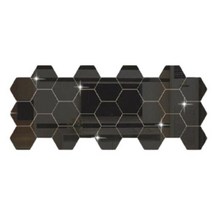 헥사곤타일 현관데코 외부 장식용 거울 육각 스티커 자기 접착 타일 욕실 장식 모던-260, Black+80x70x40mm