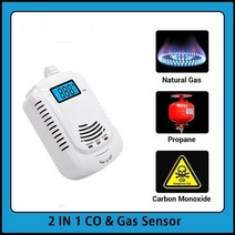 도시 가스 누출 탐지기 수소 디텍터 누설 경보기 복합 측정기 휴대용 검출기 홈 보안 화재 경보 co 감지기 가연성 프로판 부탄 메탄 천연 센서 화재 방지 경고 eu 플러그, 2in1 공동 가스 센서