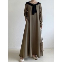 G125806 (빅사이즈)A라인 무지 긴팔 롱원피스
