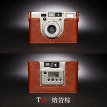 CONTAX T2 T3 Tix 카메라 가방 케이스 세미 베이스 쉘 수제 소가죽 보호, 15 Tix brown