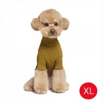 명품강아지옷 투톤 니트 티셔츠 올리브 XL