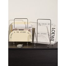 세브르 북유럽 올드머니 아크릴 미니 책상책꽂이 매거진랙 수납가구, 세련된 투명컬러